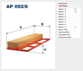 Filtr powietrza Filtron Fiat 500