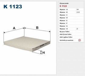 Filtr kabinowy Filtron Toyota Corolla E12