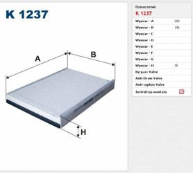 Filtr kabinowy Filtron Volvo S80 II
