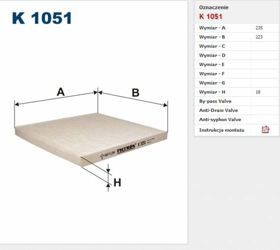 Filtr kabinowy Filtron Renault Megane Scenic