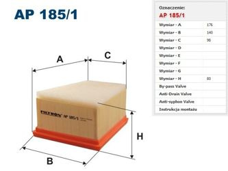 Filtr powietrza Filtron Renault Scenic 1