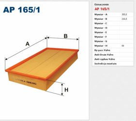 Filtr powietrza Filtron Volvo S80
