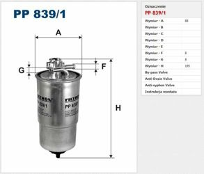 Filtr paliwa Filtron Volkswagen Bora