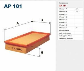 Filtr powietrza Filtron Volvo S40