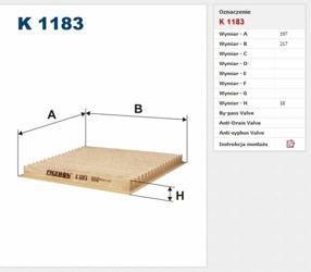 Filtr kabinowy Filtron Toyota Yaris I / Yaris Verso