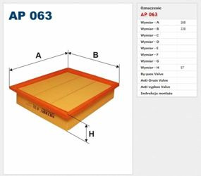 Filtr powietrza Filtron Volkswagen Golf 3
