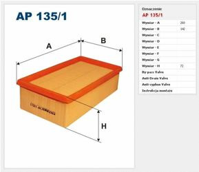 Filtr powietrza Filtron Renault Safrane 2