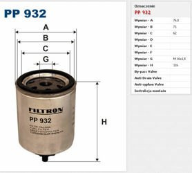 Filtr paliwa Filtron Volvo S40
