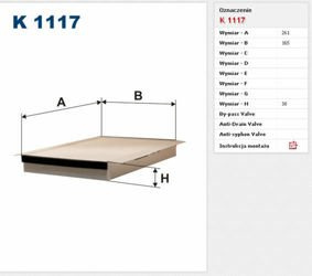 Filtr kabinowy Filtron Volvo V70 I