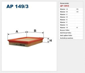 Filtr powietrza Filtron Volkswagen Golf V
