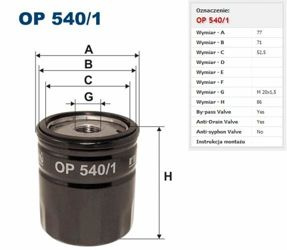 Filtr oleju Filtron Renault Laguna 2