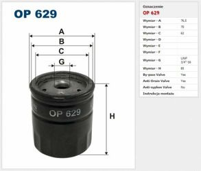 Filtr oleju Filtron Volvo S40 II